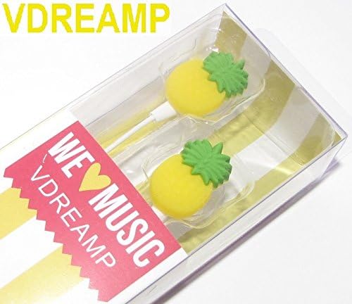 Cartoon Earphone Pineapple 3D Earbuds In Ear Headphone for Apple Samsung HTC Android Smartphone Tablet MP3 Stereo Wired 3.5 mm Best Gif (Pineapple)