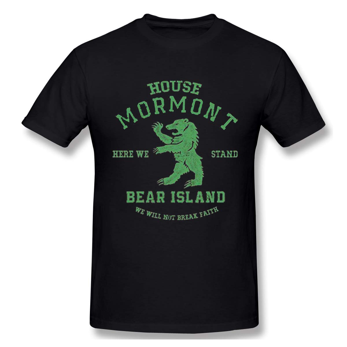 T-shirt House Mormont Hear We Stand Bear Island Round Neck Short Sleeve Tees Tops Black 6