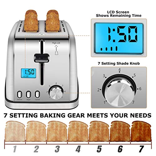 Toaster 2 Slice Toaster Best Rated Prime Toasters LCD Dispaly Stainless
