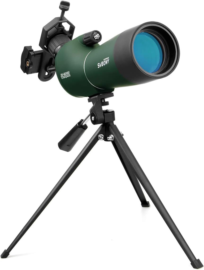 Svbony SV28 20-60x60 Spotting Scope with Tripod Bag FMC HD Bak-4 Waterproof
