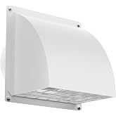 HG Power 4 Inch Dryer Vent Cover Outside with Removable Screen, White | Metal Exterior Wall Vent, Cushioned Non-Return Flap, Easy To Clean, Ideal for House, Range Hood, AC, Opening Diameter: 3.81"