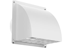 4 Inch Dryer Vent Cover Outside, HG Power Metal Exterior Vent Cover with Removable Screen & Cushioned Non-Return Flap, Air Wall Vent for House, Range Hood, AC, Opening Diameter: 3.81" White