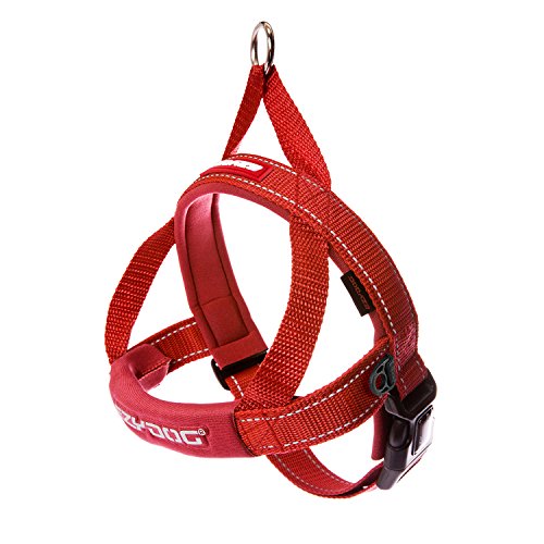 EzyDog Quick Fit Custom Fit Adjustable Dog Harness (X-Small, Red)