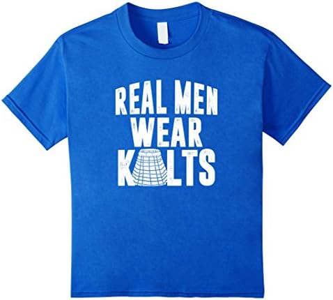 Kids Real Men Wear Kilts Funny Scottish T-Shirt 6 Royal Blue