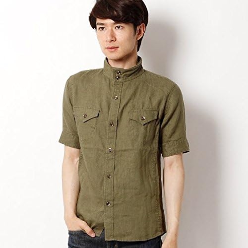 Amazon メンズメルローズ Men S Melrose リネンポプリン半袖シャツ 02カーキ M シャツ 通販