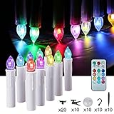 Window Candles | Flameless Taper Candles Led Flickering Votive Unscented Battery Operated | White Candles Electric Tealight Remote with Timer Clip Gift Party Wedding Holiday Tree Decoration 10Pcs