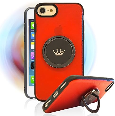 Doonpa Multifunction Spinner Cellphone Case for Apple iPhone 8,iPhone 7,6S,6 with Metal Ring Holder Stand (Red)