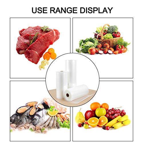 uxcell 2 Rolls Vacuum Sealer Bags Vegetable Meat Food Sealer Saver Storage Holder 4 mil Textured Home Kitchen 6 Inch x 50 Ft and 8 Inch x 50 Ft Clear - Thumbnail 3