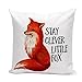 Highpot Young Elegant Fox Pattern Pillowcase, Christmas Stylish Minimalist Style Logo Square Cushion Cover (F2)
