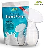 Breastfeeding Pump by Noor - Manual Breast Milk Pump for Hands Free & Gentle Suction - FREE Lid & Nippleshield - 100% Food Grade Silicone