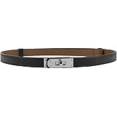 FENLDY Adjustable Thin Belts For Womens Skinny Belts For Dresses Womens Solid Color Alloy Turn Lock Belts For Jeans