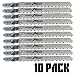 T101B T-Shank Contractor Jig saw Blades - 4 Inch 10 TPI Jigsaw Blades Set(10Pack)- Made for High Speed Carbon Steel, Clean and Precise Straight Cutting Wood Boards PVC Plastic