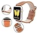 JSGJMY Apple Watch Band 38mm Premium Vintage Genuine Leather Wrist Strap Replacement Bracelet with Stainless Metal Clasp for iWatch Series 2/Series 1/ Edition/Sport(Light Brown+Golden Buckle)