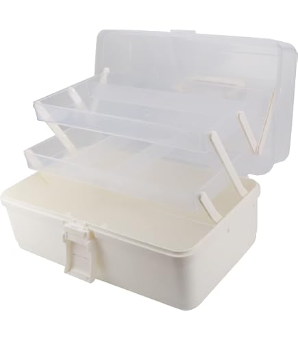 Facikono 3 Layer Multipurpose Storage Box White Tackle Box Organizer