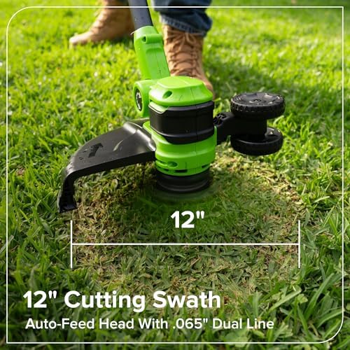 24V Brushless Grass Trimmer Gen2 2-in-1 für kleine bis mittlere Gärten, 30 cm Schnittbreite, mit 10 Kunststoffklingen – ohne Akku und Ladegerät, Grün ST3002