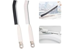 LCWYORH 2PCS Crevice Cleaning Brush Hard Bristle, Thin Gap Cleaning Brush, Small Cleaning Brush, Grout Brush, Household Cleaning Brushes, Cleaning Tools for Toilet, Bathroom, Bathtub, Sink, Window（BlackWhite）