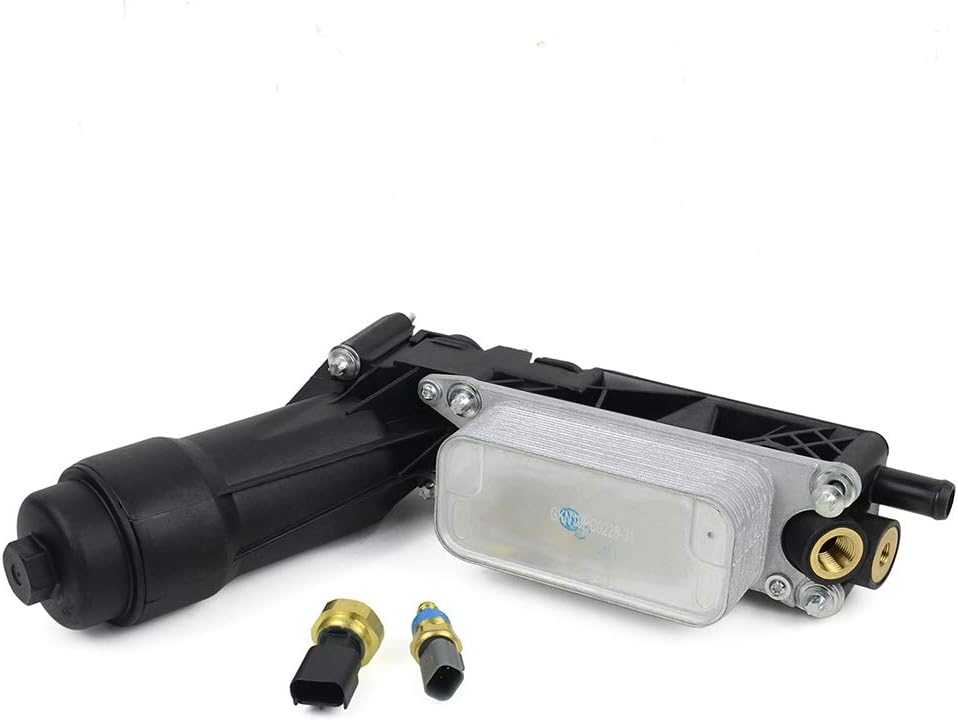 5184294AE Oil Cooler Filter Adapter Housing Assembly Compatible with Ch rysler 200 300 Dodge Journey Avenger Charger Wrangler Grand Cheroke 3.6L V6 2011-2013 with Oil Pressure & Oil Temperture Sensor: Automotive