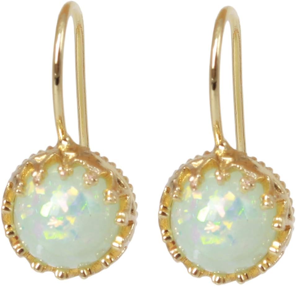 Ellepigy Women Retro Gemstone Drop Earrings Girls Lady Stylish Artificial Sapphire Hanging Dangle Earring