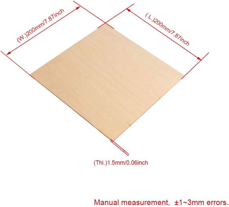 Mxfans 5pcs 200x200x1.5mm Basswood Sheet Unfinished Craft Wooden Sheets for Architectural Model Wood Board DIY Ornaments - Image 5