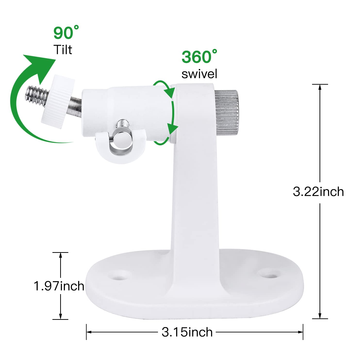 2Pack Adjustable Security Wall Mount Bracket for Google Nest Cam Outdoor or Indoor, Battery, Perfect View Angle for Your Security Camera System - White