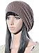 JOLLYCHIC Women's Loose Brief Rib Knit Dome Hat Beanie Coffee 2#