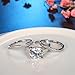Platinum Plated Bridal Set - Round Cut Cubic Zirconia Rings Women Engagement Ring Set with Wedding Band