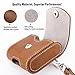 MoKo Case Fit AirPods 1/AirPods 2, Magnetic Snap Closure Protective Cover Carrying Pouch Pocket, with Holding Strap, for Apple AirPods 1 & AirPods 2 Charging Case - Brown