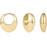 Oval Bubble Huggie Earrings Sterling Silver with Gold Finish