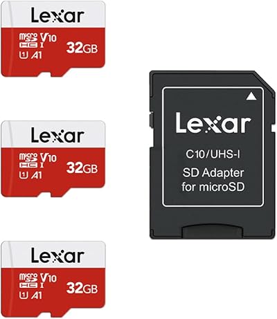 Lexar 32GB Micro SD Card 3 Pack UHS I A1 Class 10 V10 Adapter Included