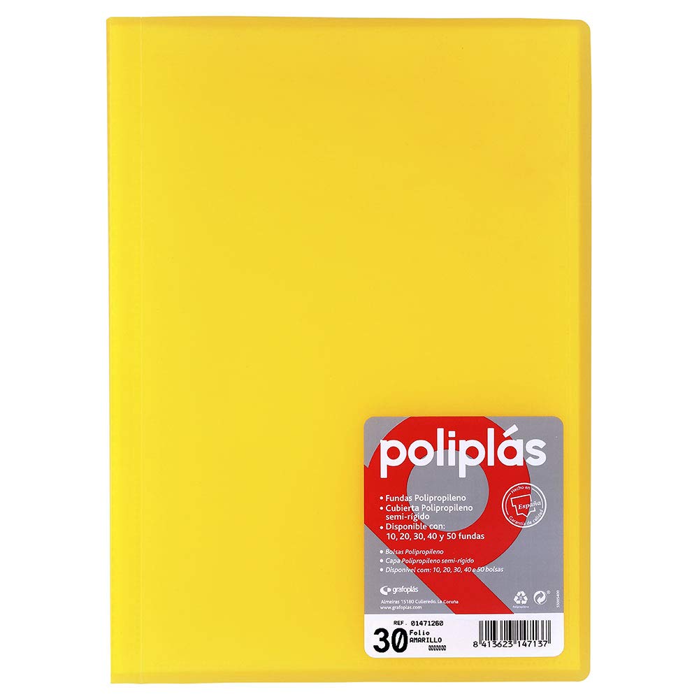 grafoplas 1154027 Folder with 30 Sleeves, Yellow