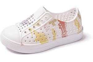 QLZ Toddler Kids Water Shoes for Boys Girls Garden Sandals Rubber Shoes Beach Sneakers, Slip-on Anti-Slip Lightweight Breathable Quick Dry Soft Flexible（Toddler/Little Kid/Big Kid）