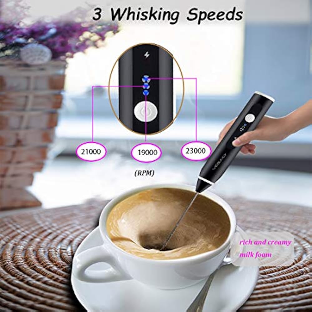 Milk Frother Handheld Electric Foam Maker Portable Drink Mixer, USB