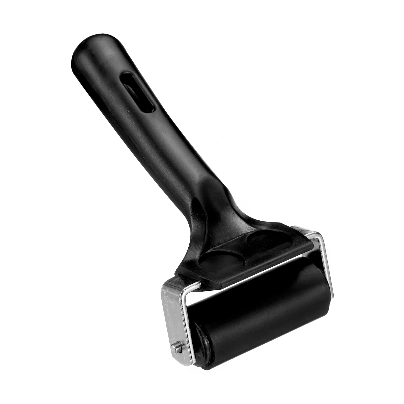 PATIKIL 3 Inch Rubber Roller Brayer Tools, Hard Rubber Roller for Printmaking Wallpaper Art Craft Printing Ink Stamping Tape Construction, Black