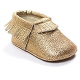 Voberry® Baby Girls Soft Soled Tassel bling bling Sequins Crib Shoes PU Moccasins Sneakers ( 0~4 Month, Gold)