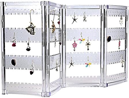 Ivosmart Foldable Acrylic 120 Pair Earring Screen Holder Ear Stud Jewelry Display Stand