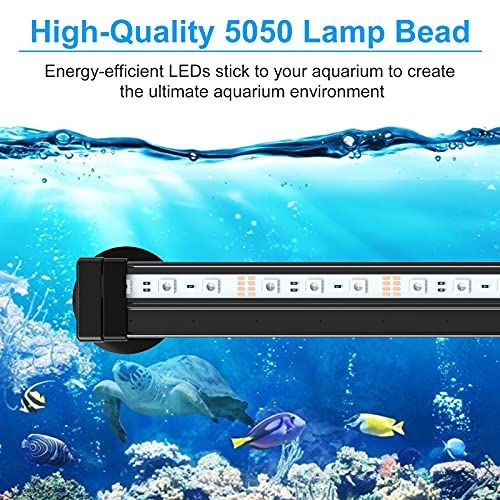 AKKEE Aquarium Light, Fish Tank Lights, Remote Control 12V 18 LEDs 5050 SMD Color Changing, Led Fish Tank Light With 24key Controller For Fresh And Saltwater Aquarium 32cm/12.6 In