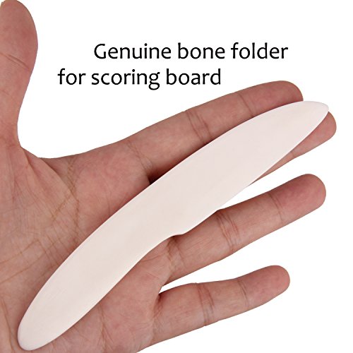 VENCINK Genuine Bone Folder Paper Creaser Crafting Scoring Creasing Scrapbooking Origami Tool for Paper Craft Cards Making Folding Score Board (5.5 x 0.79 inch)