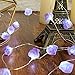 BOHON Decorative Lights Amethyst LED String Lights Battery Operated with Remote 10 ft 40 LEDs Natural Crystal String Lights for Bedroom Party Indoor Birthday Wedding Decor Valentine's Day Gift