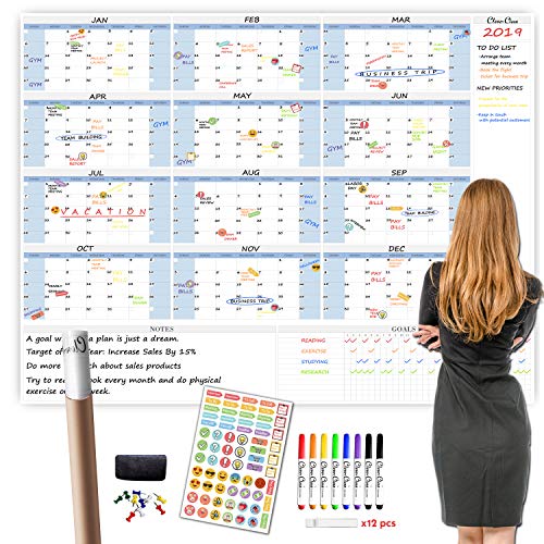 Jumbo Dry Erase Wall Calendar - 48"x58" 2020-2021 Undated Yearly