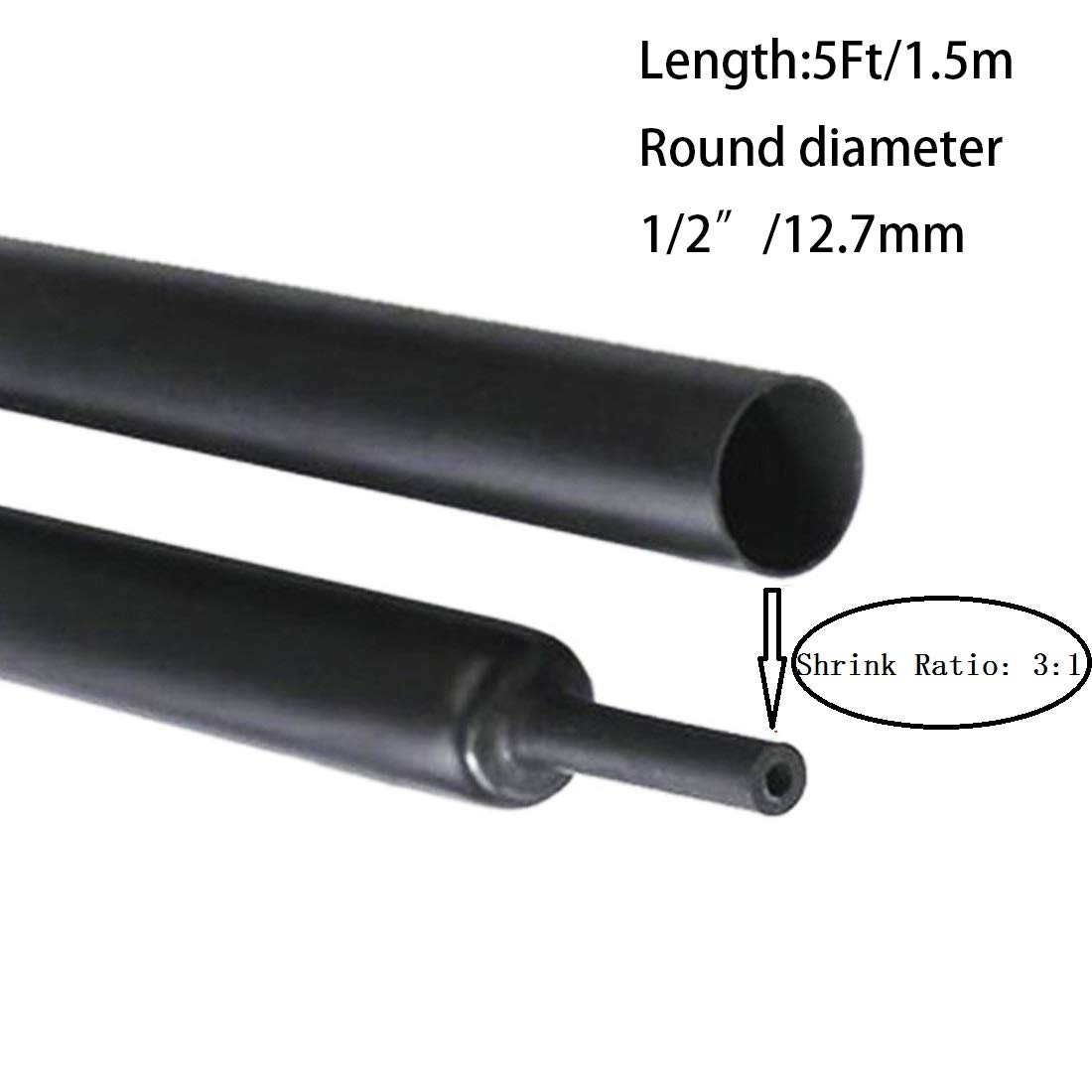 5 Feet 1/2 Inch Heat Shrink Tubing 31 AdhesiveLined Heat Shrinkable