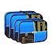 Packing Cubes - 5 pc Value Set Luggage Organizer - 2 Large & 2 Medium + Bonus Shoe Bag Included - By Bingonia Travel Accessories (Blue)