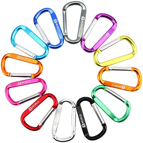 Mcirco Carabiners 12 pcs Aluminum D-Ring Locking Carabiners