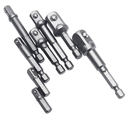 Dukars 8 Pcs Socket Adapter Impact Hex Shank Drill Bits Bar Set 1/4" 3/8" 1/2" Bits New - Thumbnail 4
