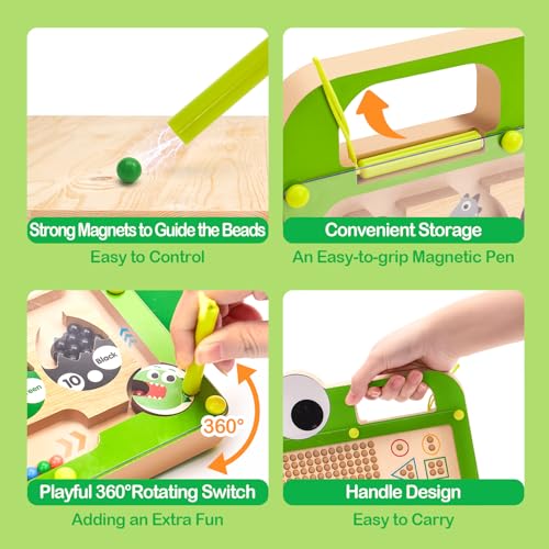 Year Old Boy Gift – Double-Sided Magnetic Color and Number Maze