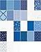 Connecting Threads Print Collection Precut Quilting Fabric Bundle Fat Quarters (Blue & White)
