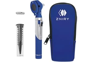 Zniry Fiber Optic Mini Otoscope - Ear Scope with Light for Infection Detection, Wax Removal, and at-Home ENT Exams (Blue Color)
