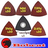 51 Pcs Triangular Sanding Kit Sanding Pad w/ Velcro Oscillating Multi Tool Saw Blades Sand for Fein Multimaster Bosch Multi-x Craftsman Nextec Dremel Multi-max Ridgid Dremel Makita Chicago