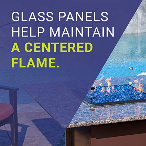 American Fireglass Tempered Glass Flame Guard for 30" Square Drop-in Fire Pit Pan
