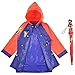 Disney Little Kids Umbrella and Slicker, Mickey Mouse Toddler Boy Rain Wear Set, for Ages 2-5, Red and Blue, Medium-Age 4-5