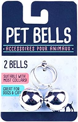 Tuohai 2pcs Pet Dog Cat Small Jingle Bells for Collar,Copper,Charm Pendant for Necklace Collar,Silver
